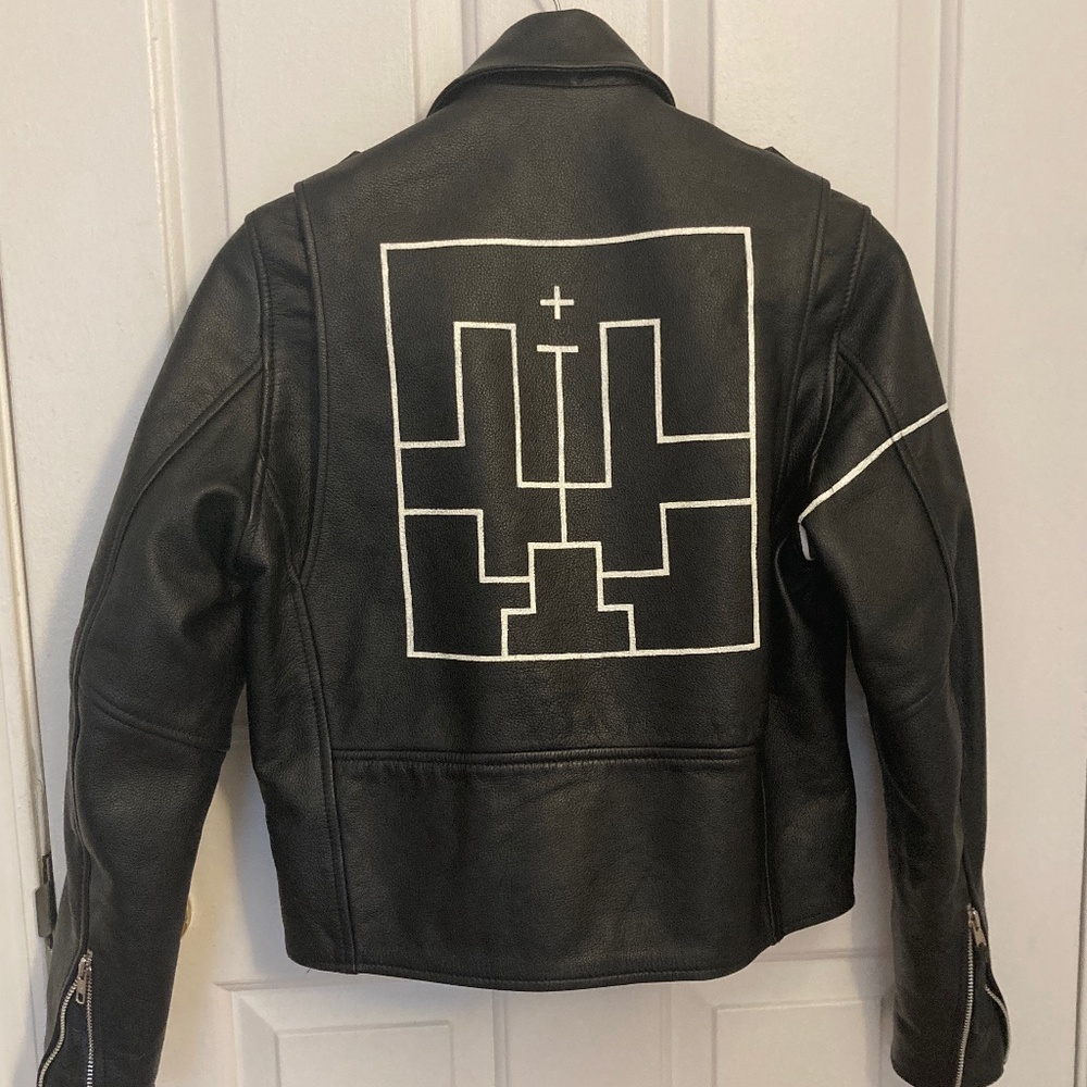 Never Worn Customized Black Leather Jacket